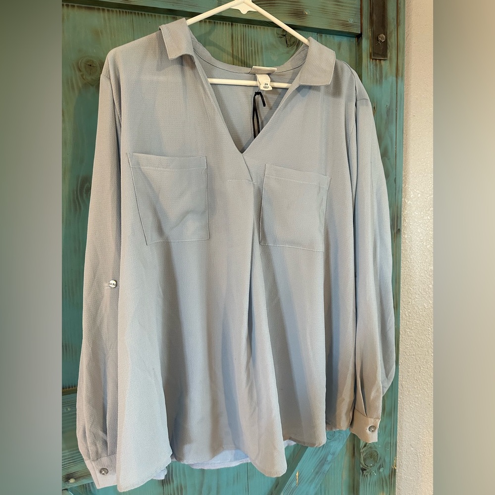 Light blue long blouse
